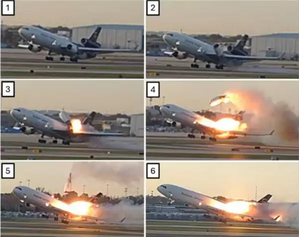 刚起飞就坠毁爆炸 美国麦道-11空难初步调查：发现金属疲劳裂纹