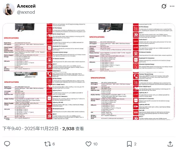 AMD Zen6将延续支持800系主板，微星搭载64MB BIOS新版