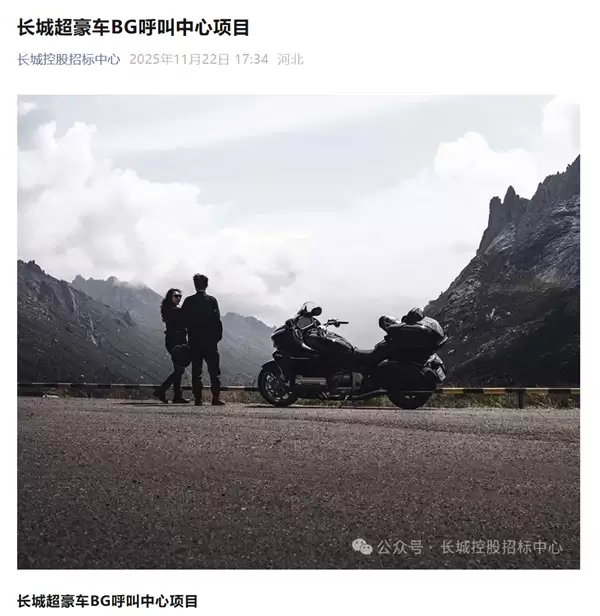 长城超豪车BG呼叫中心招标：要求必须服务过宾利、劳斯莱斯等品牌