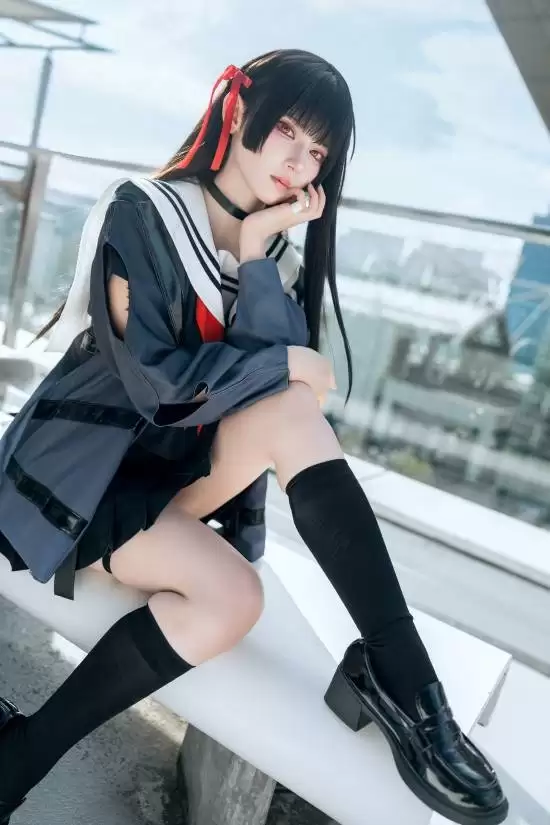 日本美少女COS《鸣潮》千嶂！谁家JK走出游戏了