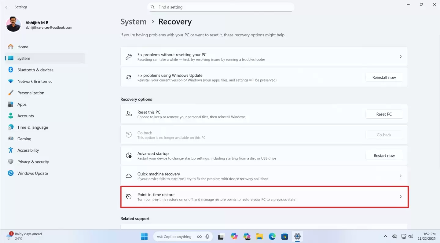 微软官方“时光机”来了,初探 Win11 系统“时间点还原”功能