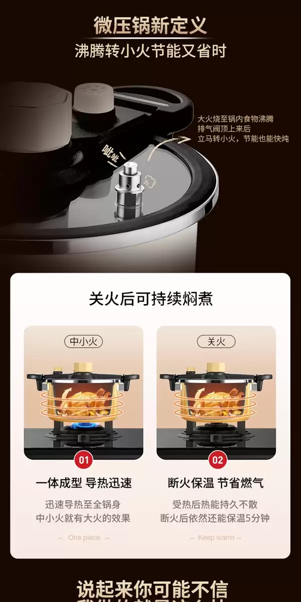 微压快炖/随时开盖 德世朗6L钛古琅微压锅139元2折狂促