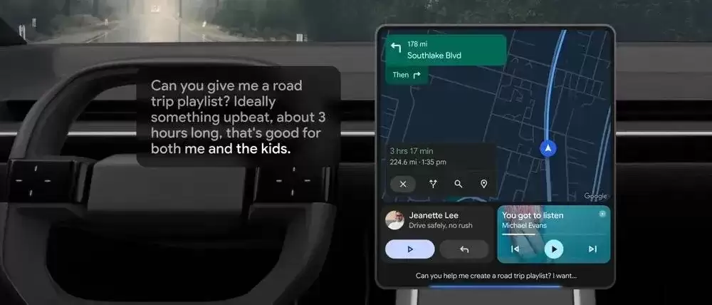 谷歌车联系统 Android Auto 集成 Gemini AI,用户动动嘴搞定导航、回邮件、查日程等