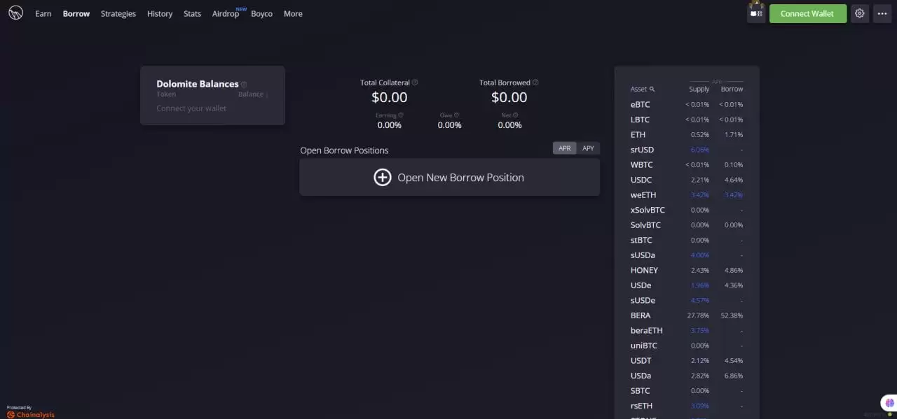 Dolomite的借贷产品