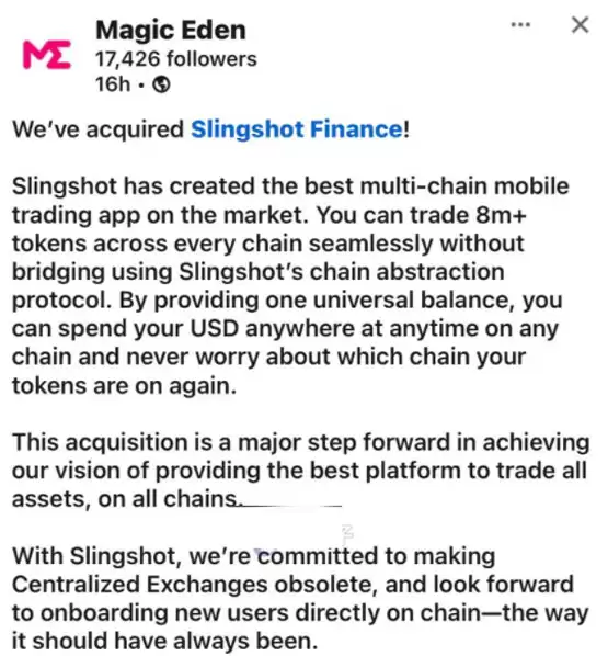 Magic Eden收购Slingshot Finance详解!进军DeFi市场