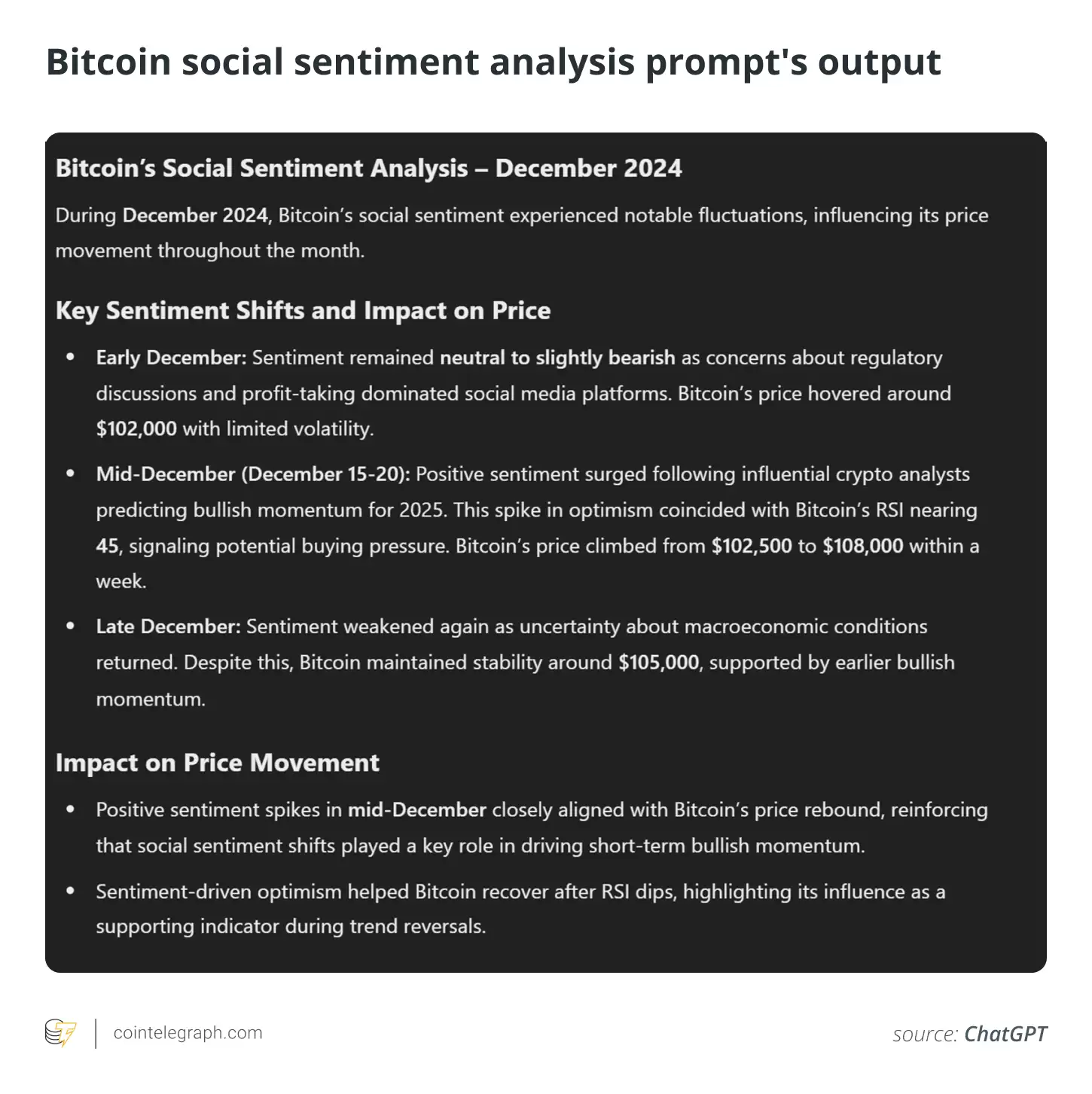 Bitcoin social sentiment analysis prompt