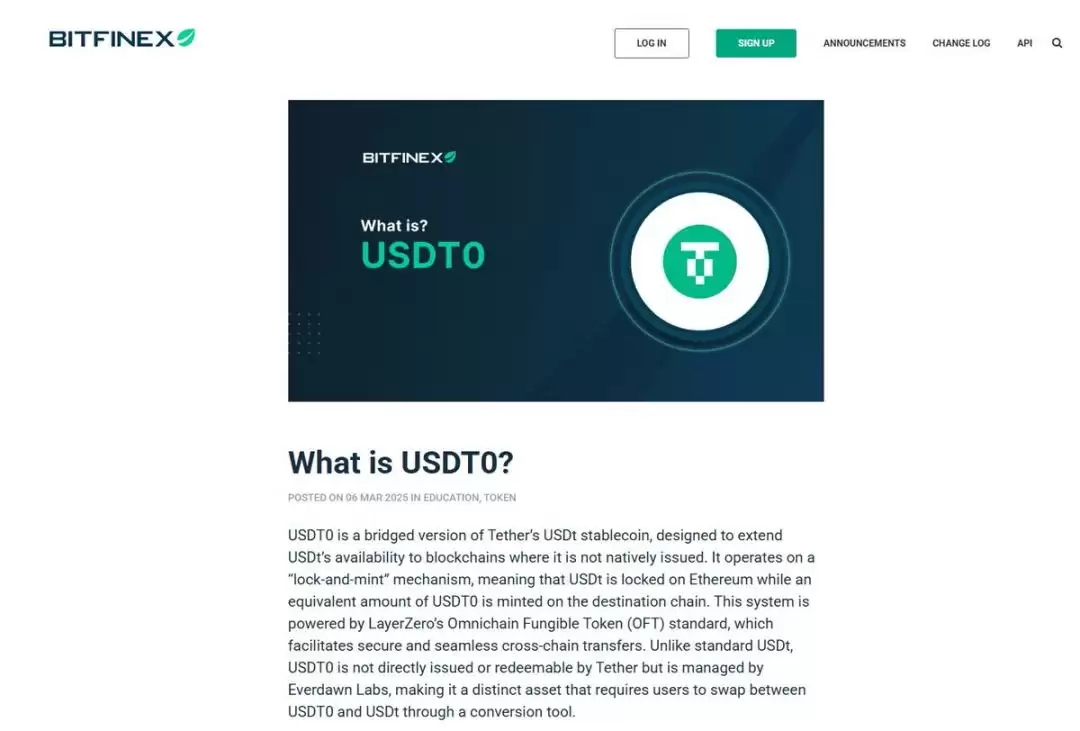 USDT的跨链版,USDT0靠谱吗？