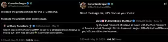 前UFC冠军康纳不仅参选爱尔兰总统解读!还呼吁建立比特币战略储备