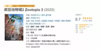 疯狂动物城2豆瓣开分8.7：观众盛赞角色互动，剧情创新不足引争议