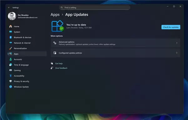 微软终于!Windows 11设置中将可以更新应用
