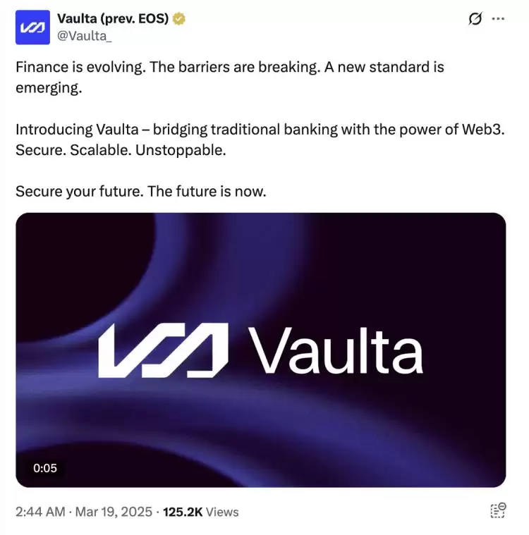 加密货币回归:EOS更名为Vaulta后价格飙升!价格飙升背后的原因