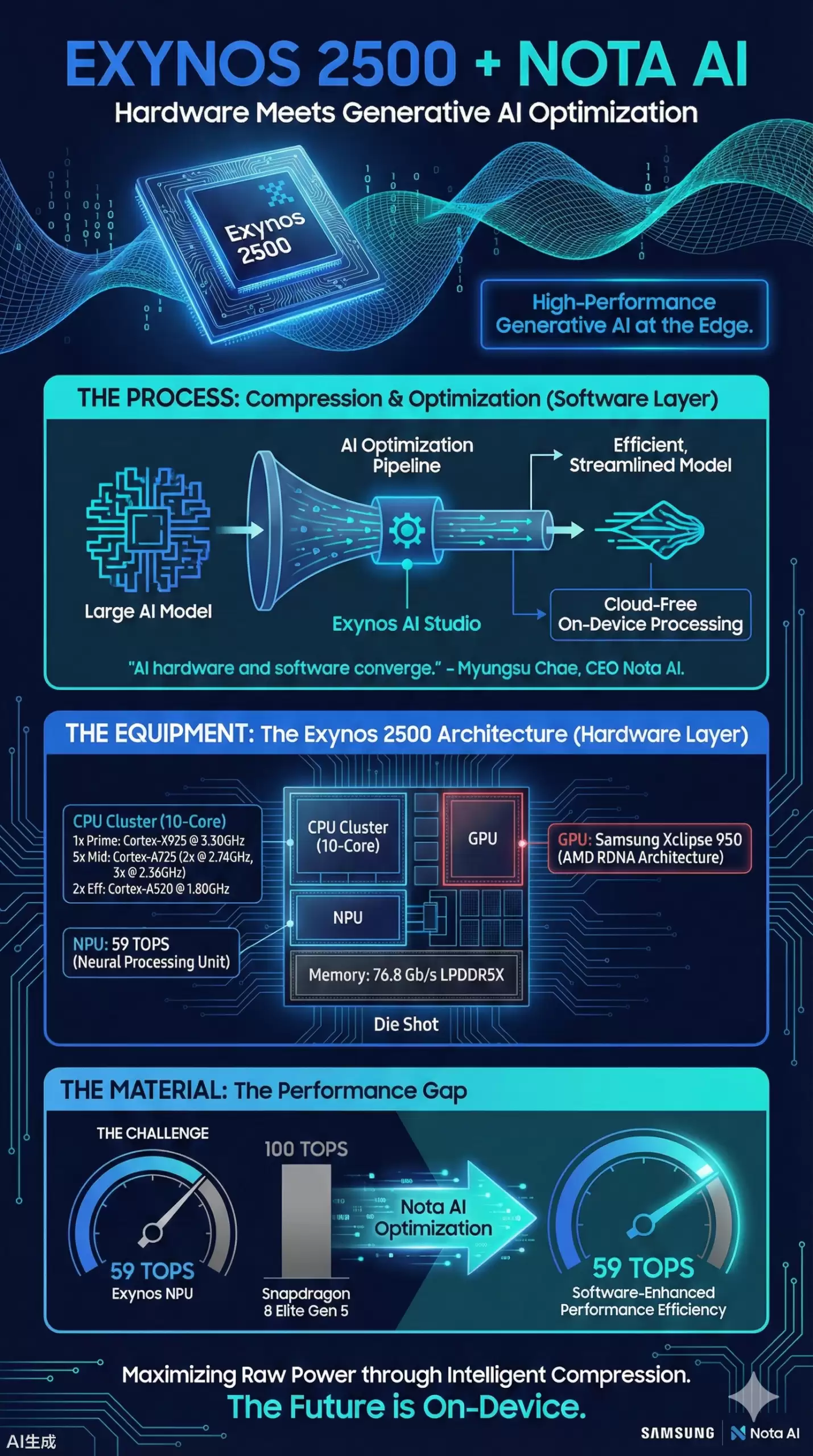 三星 Exynos 2500 芯片对决骁龙：NPU 算力落后，靠软件优化追赶