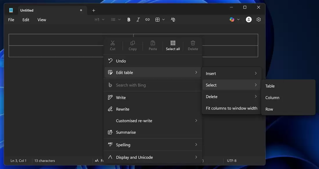 初探微软 Win11 记事本原生表格功能:支持 Markdown,媲美 Word