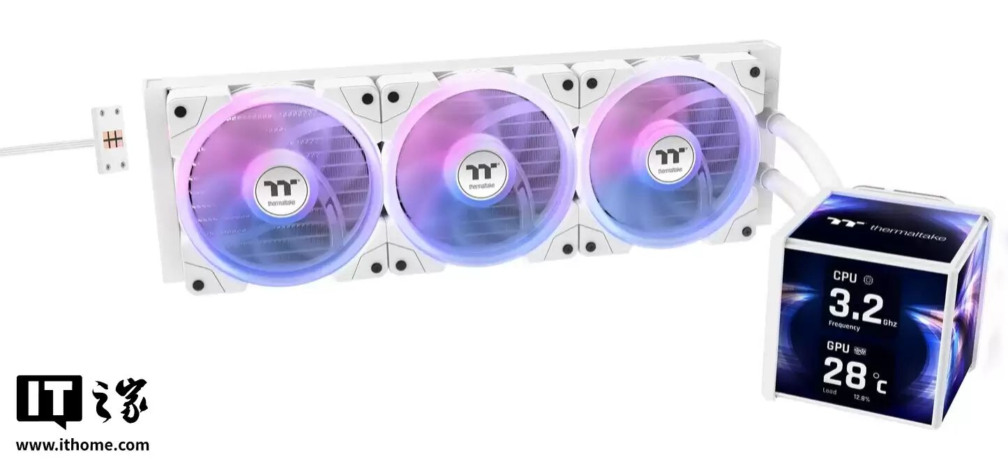 曜越推出 MINECUBE 360 Ultra 一体式水冷散热器，冷头配备四面立方显示屏