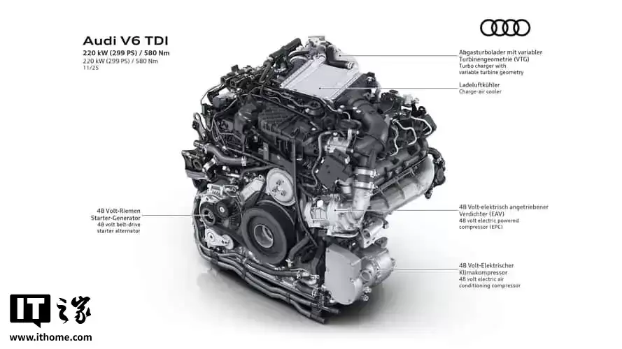 无涡轮迟滞，奥迪逆势推出新款 V6 柴油发动机