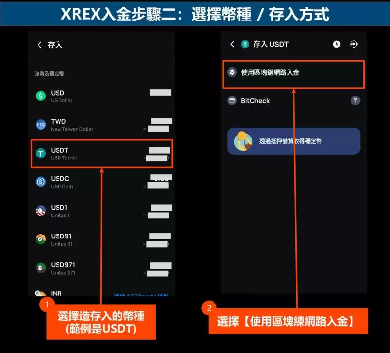 XREX入金步骤二