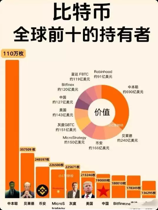 哪些国家拥有最多的BTC？比特币全球前十的持有者都是谁？