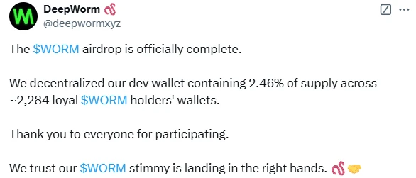 本周持续关注ai16z系、MAX、WORM,新增关注MOODENG