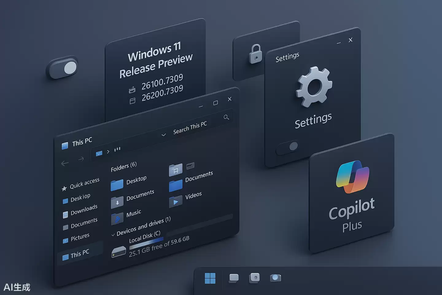 微软推送 Win11 RP 26x00.7309 预览版：优化文件管理器深色模式等