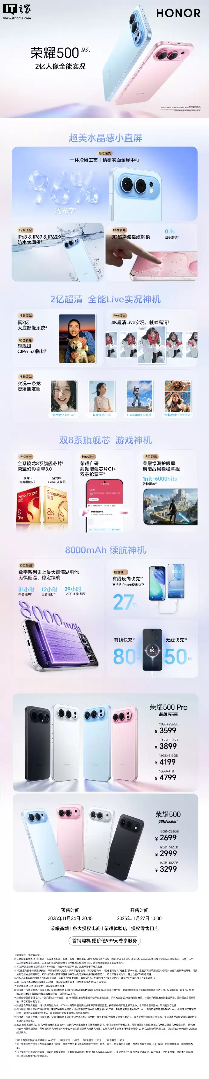 荣耀500系列手机“战报”发布:全渠道首销日销量为同期系列151%