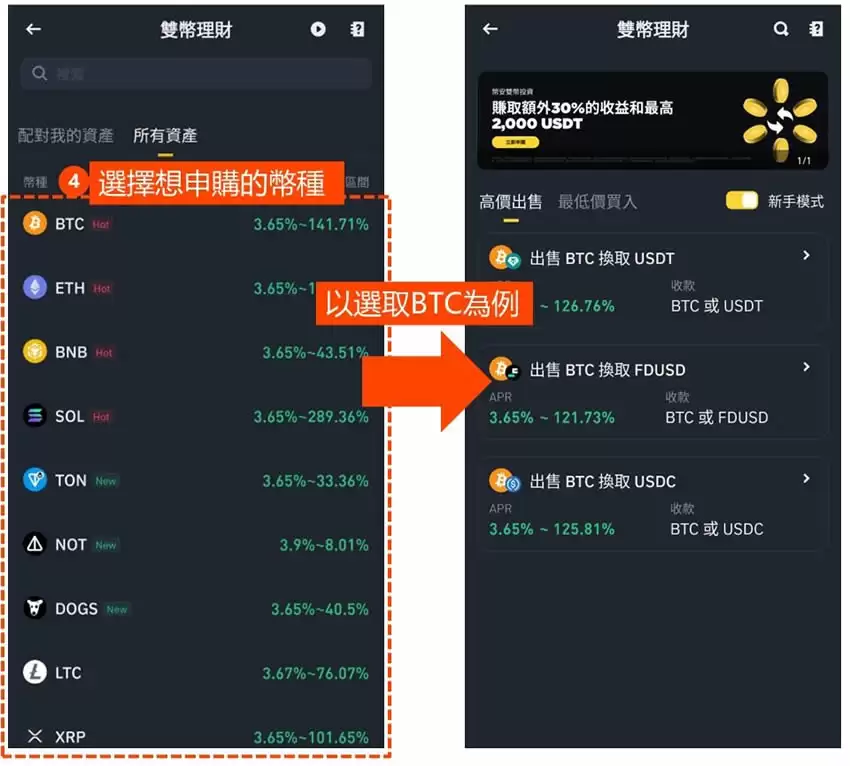 币安双币理财是什么？币安双币理财如何申购？