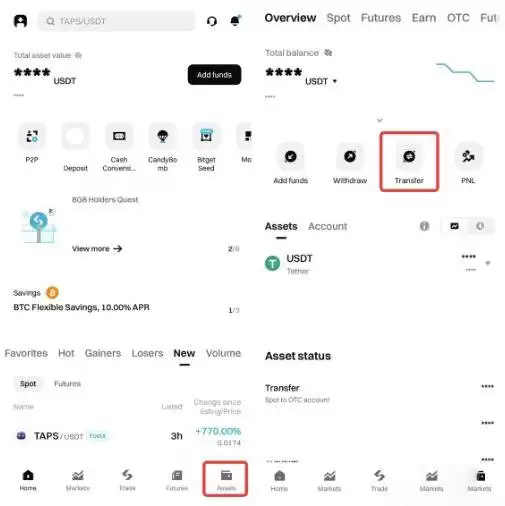 Bitget账户之间转移加密资产的详细教程