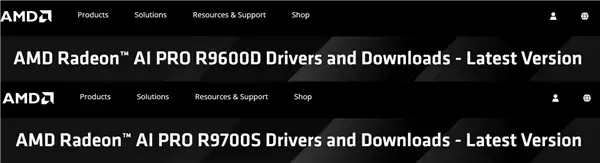 AMD RDNA 4显卡还有新品!Radeon AI PRO R9700S、R9600D已现身
