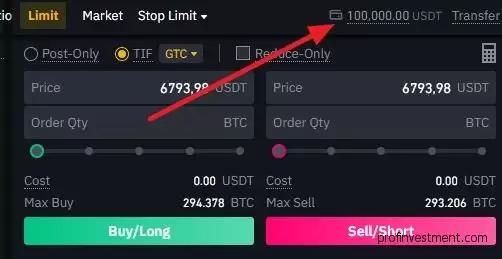 测试余额在演示交易所Binance期货