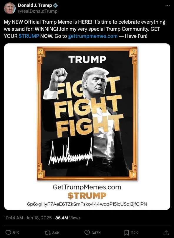 特朗普币暴涨41,025%!TRUMP如何在区块链中掀起热潮？