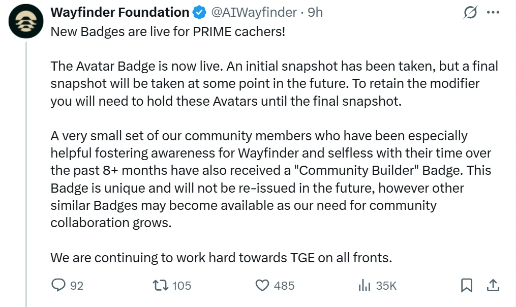 解码Wayfinder潜在空投：现在交互还来得及吗？有哪些参与方式？