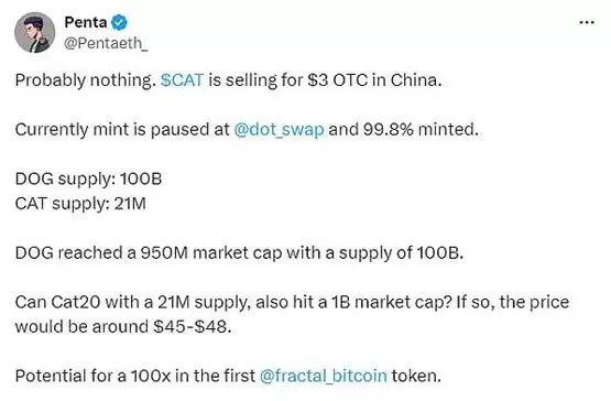 Fractal Bitcoin重燃BTC生态热度 CAT20价值几何？