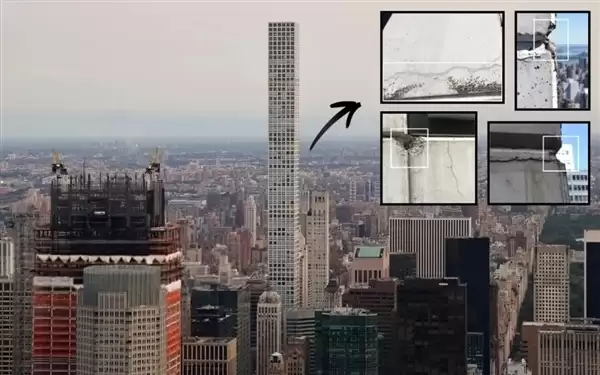 曾获吉尼斯认证的纽约425米全球最高住宅 “裂”出1893条缝  业主要赔1.65亿美元