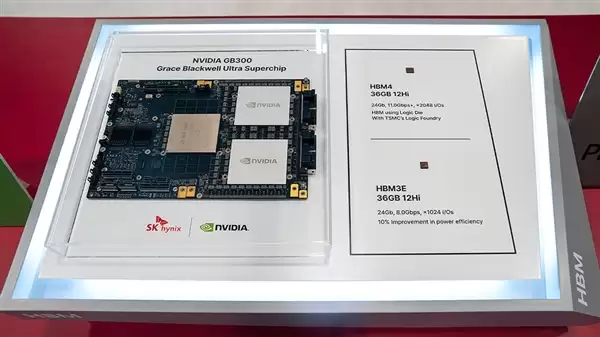 SK海力士展示全球首个HBM4内存:单颗36GB 带宽飙近3倍