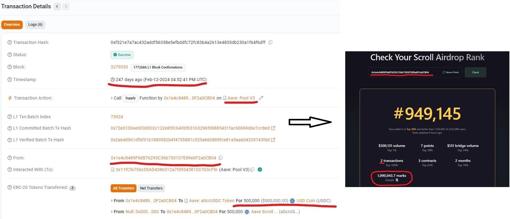 Scroll空投前夕,深扒Scroll团队地址都有多少积分？
