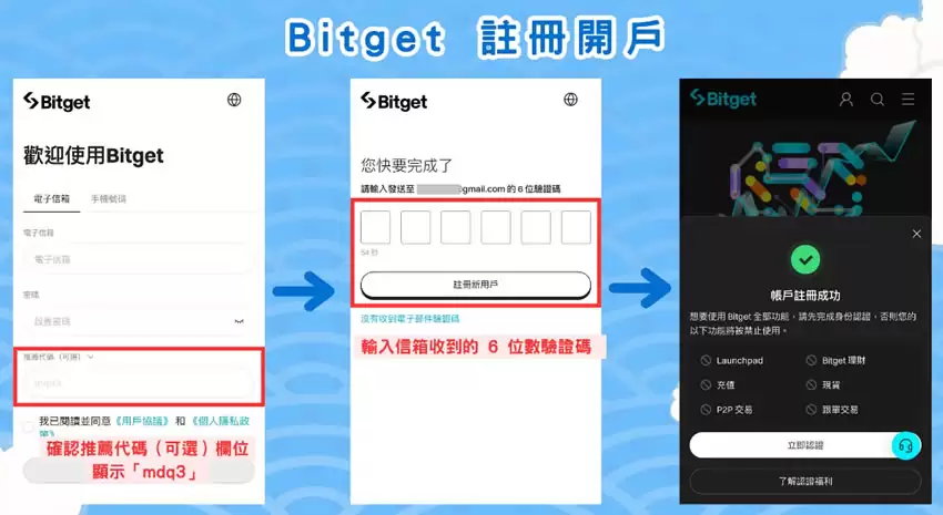 Bitget交易所开户步骤教程:注册帐号+ KYC身份验证教学(2025最新)