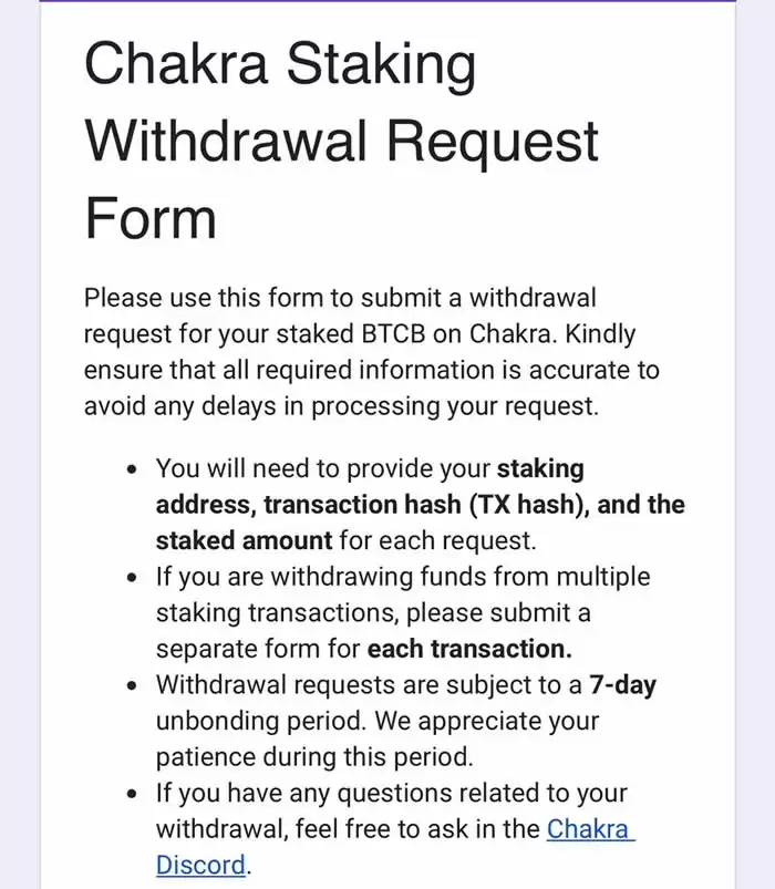 Chakra质押BTCB的币安Web3活动赎回 教程