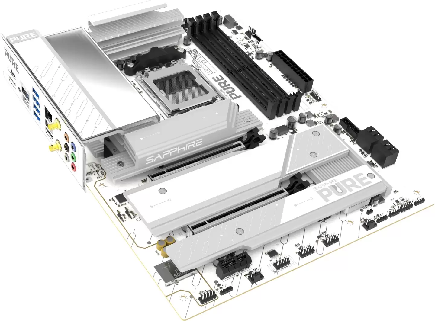 蓝宝石PURE 极地X870A WIFI 7主板外观、规格曝光，白银灰设计