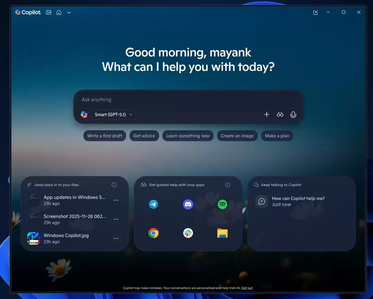 微软推Win11 Copilot重大更新：GPT-5.1全民可用，智能体将操控本地系统