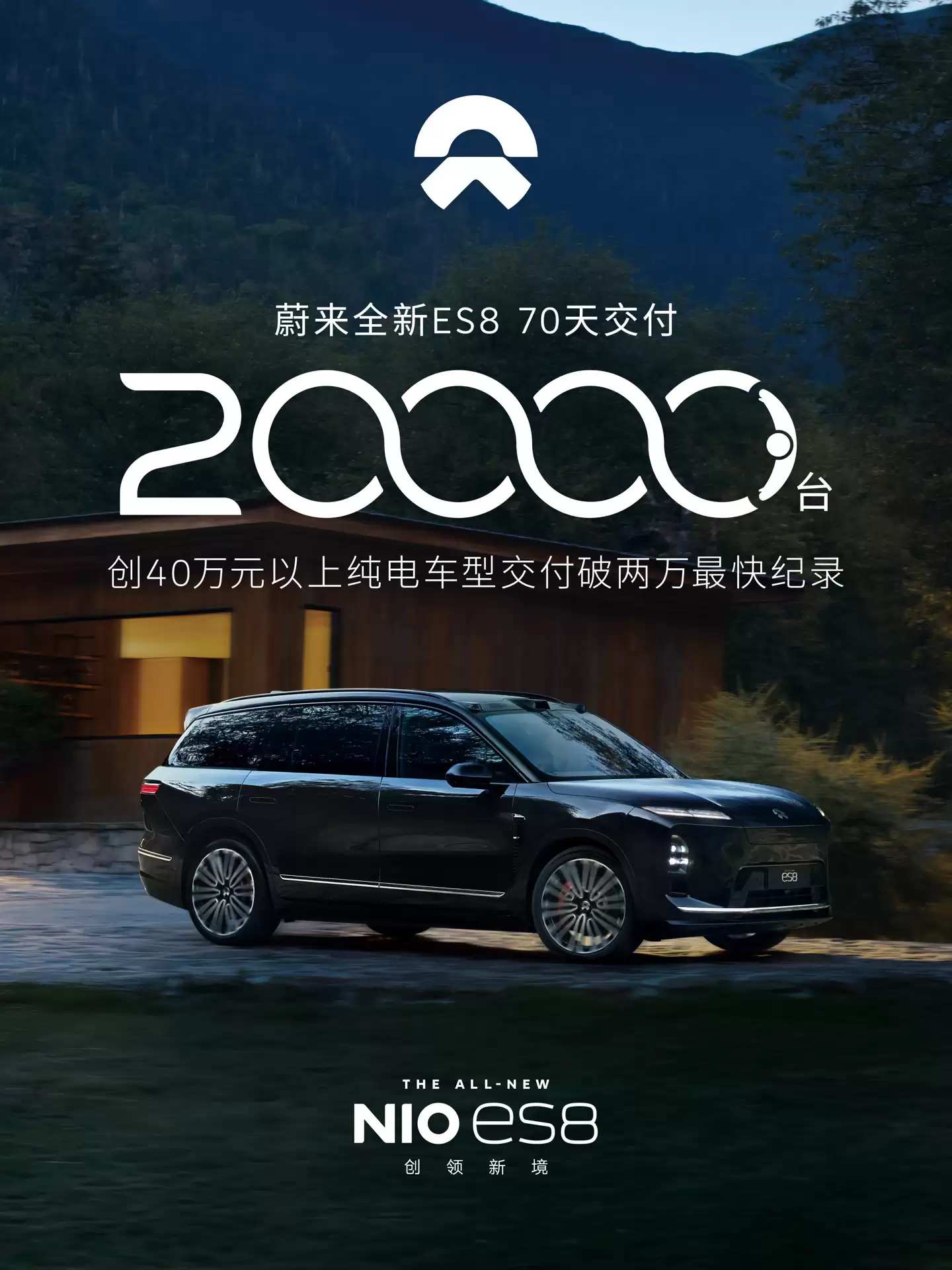 用时 70 天,蔚来宣布全新 ES8 车型交付超两万台