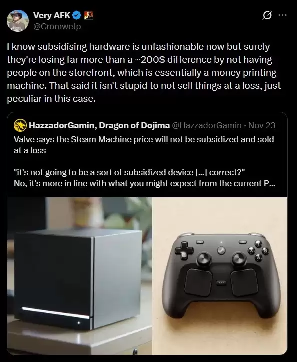 游戏开发商呼吁V社赔本赚吆喝