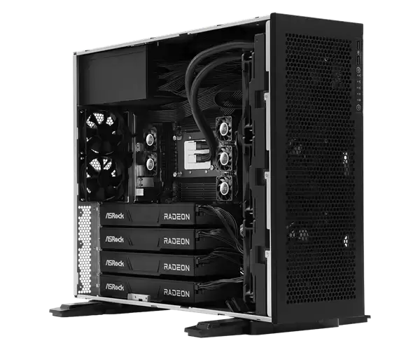 华擎工作站配备四块AMD R9700 32GB专业显卡：搭载Zen5/4线程撕裂者