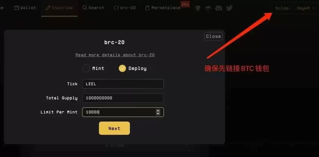 BRC-20代币参数设置
