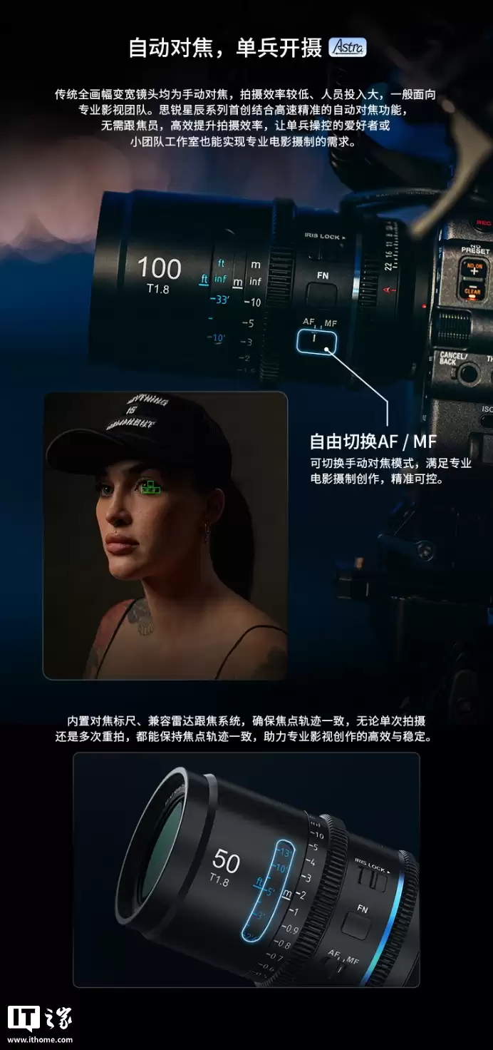 单只 5999 元：思锐星辰 1.33x 全画幅自动对焦变宽电影镜头开启预售，覆盖 50、75、100mm 焦段