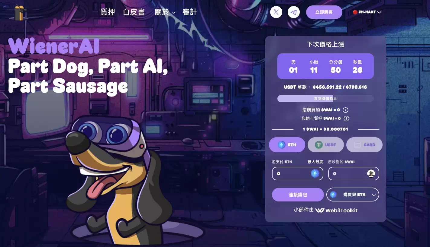 新人工智能AI币ICO WienerAI已吸引了35万美元投资 是下一个Scotty the AI?