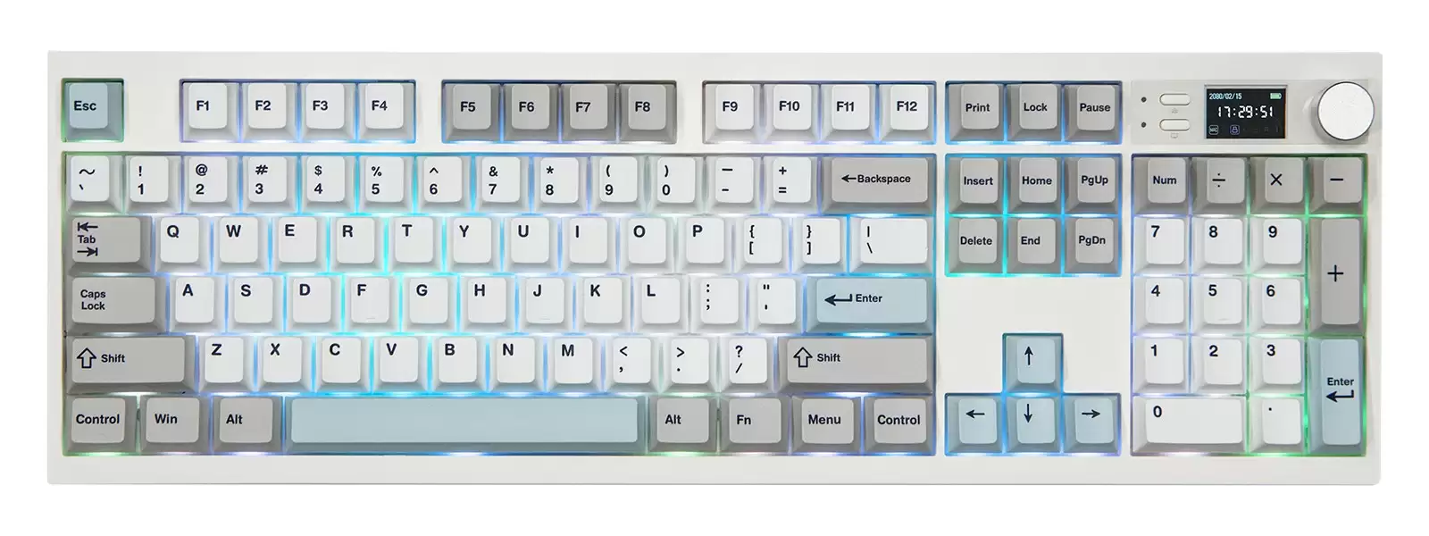 EPOMAKER QK108 三模机械键盘上市：全配列 + 屏幕 + 旋钮