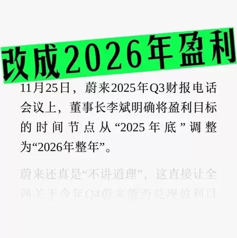 蔚来调整盈利目标至2026年：从冲刺达标到系统平衡