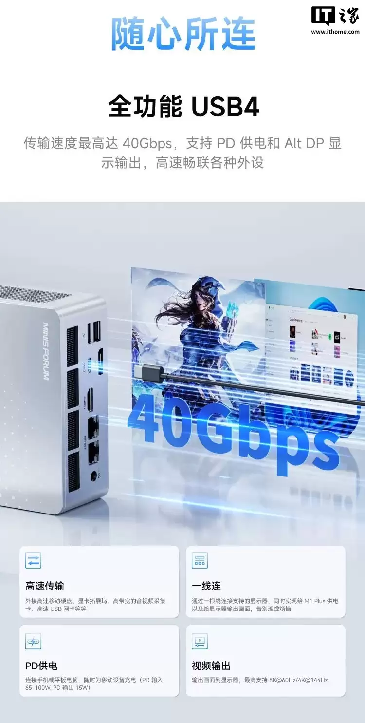 铭凡 M1 Plus 迷你主机发布：12 代酷睿、全功能 USB4，首发价 1789 元起