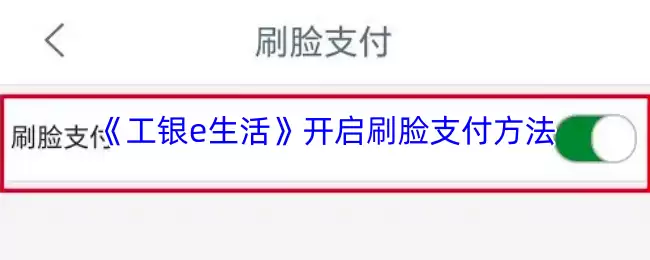 《工银e生活》开启刷脸支付方法