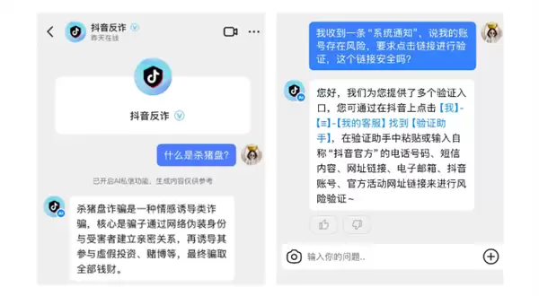 “抖音反诈”上线智能服务：实时对话帮用户识破套路