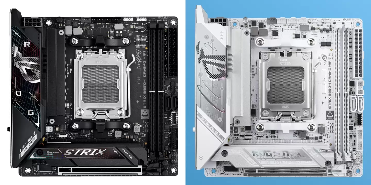 华硕 ROG B850-I 迷你吹雪主板外观确认,全面白化设计